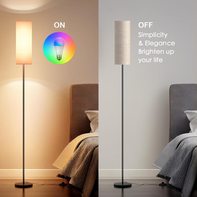 Lampes sur pied pour le salon, lampe sur pied moderne avec ampoule à DEL RVB, lampe sur pied à intensité variable avec télécommande pour application et télécommande, lampe de lecture haute pour chambre à coucher, salon, abat-jour de bureau