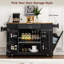Îlot de cuisine cannelé avec armoire de rangement K&K-789284572