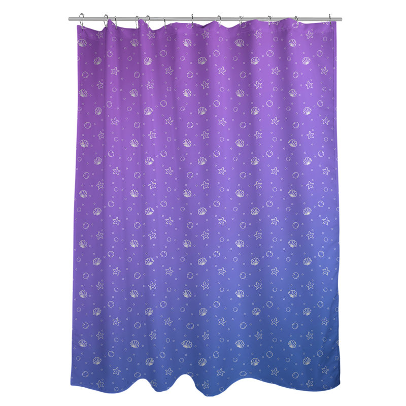 Rideau de douche Seashell, Bleu/mauve