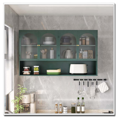 Armoire murale en verre à quatre portes