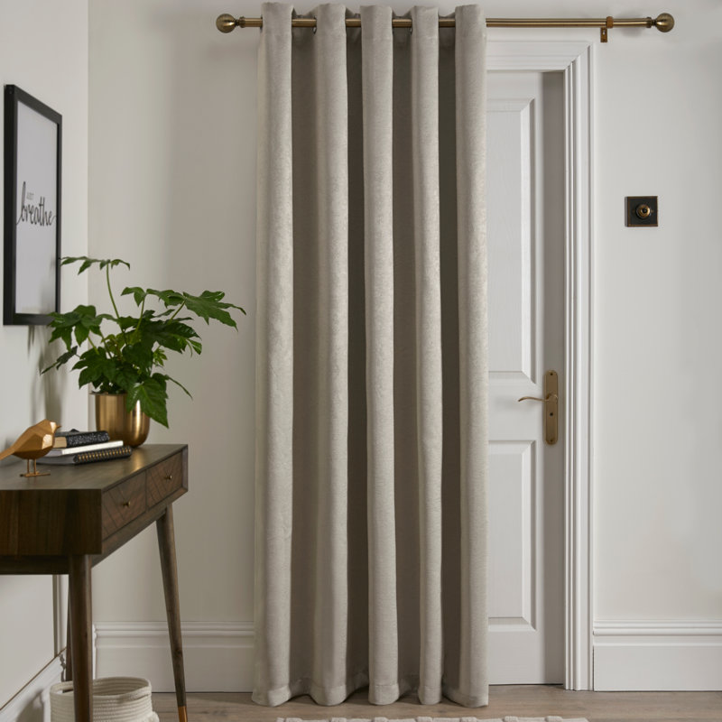 Strata Semi Sheer French Door Curtain Single Panel, Natural