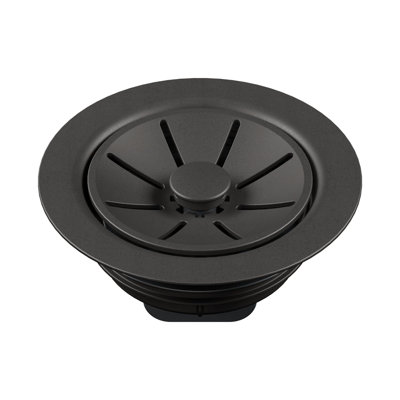 Essential Silgranit Colour-Matched Disposal Flange Insert with Waste Scraper - Cinder