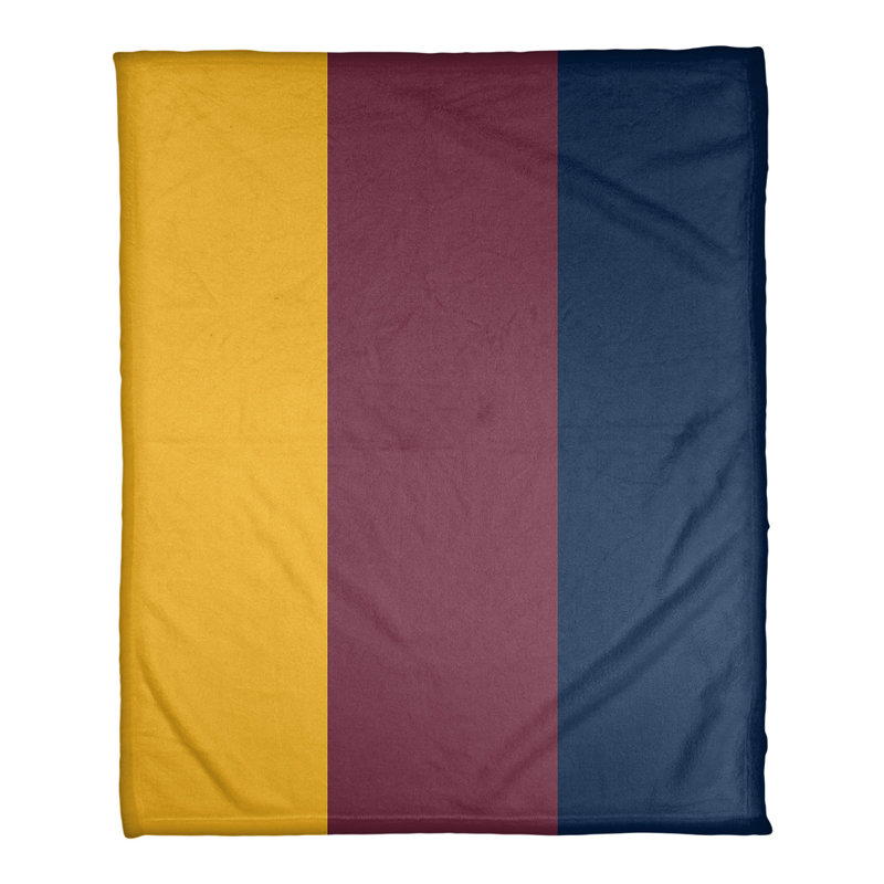 Portland Quilted Throw Blanket, 62.5" W x 82.5" L, Cleveland Gold/Wine/Navy Blue