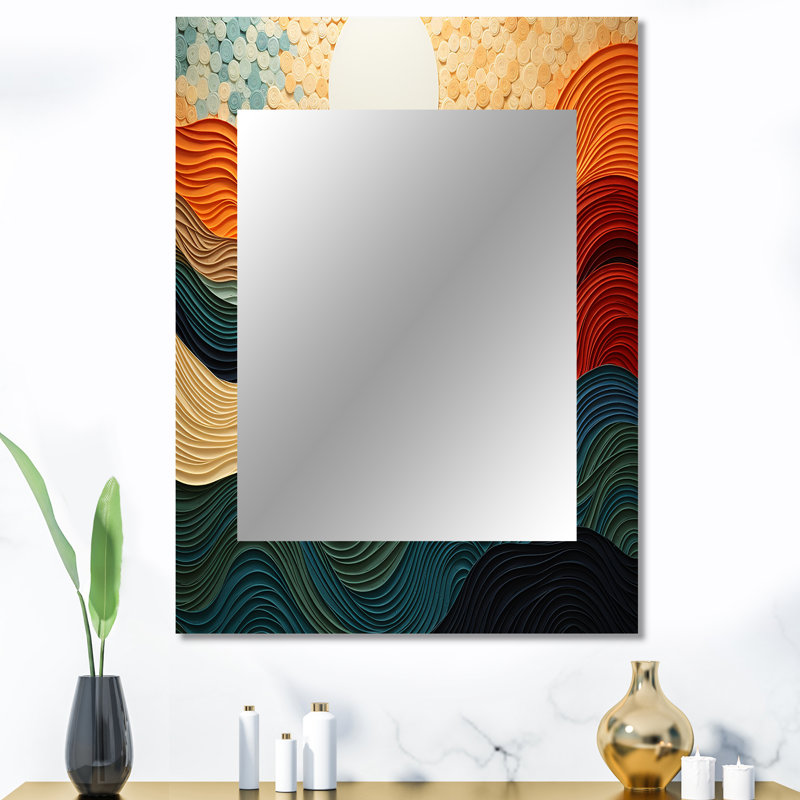 Desert Sands Abstract - miroir mural décoratif, miroir global, impression d'art en métal, 40 po x 30 po