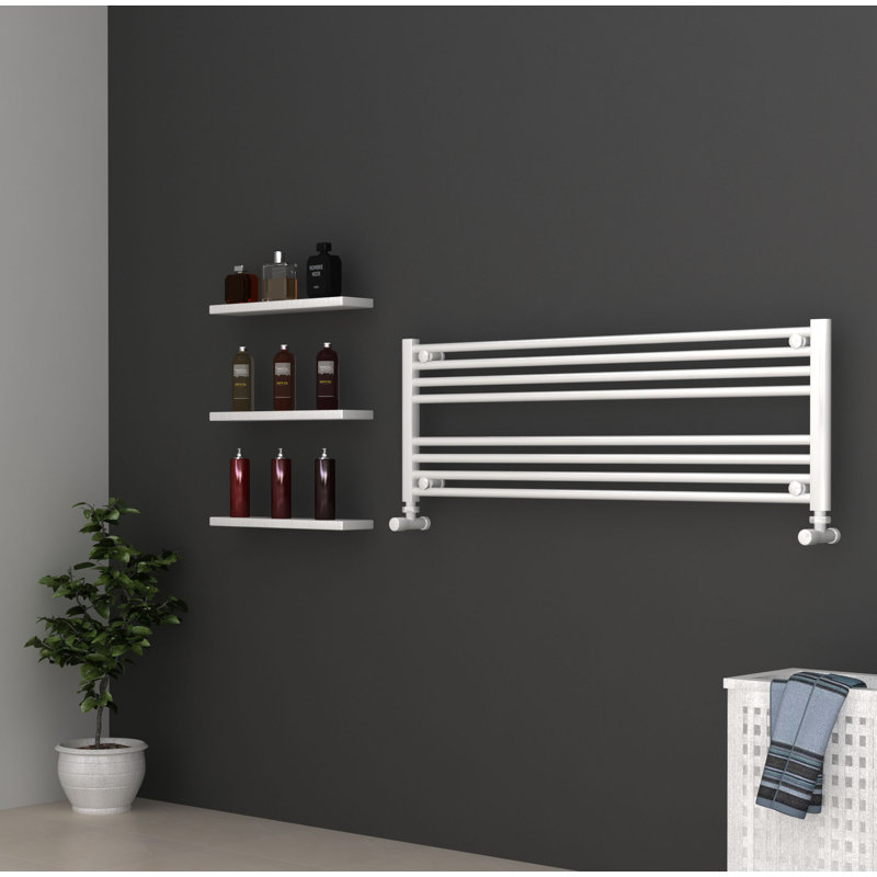 Shaunta Straight Towel Rail Heated Towel Rails, 40cm H x 120cm W x 3cm D, White