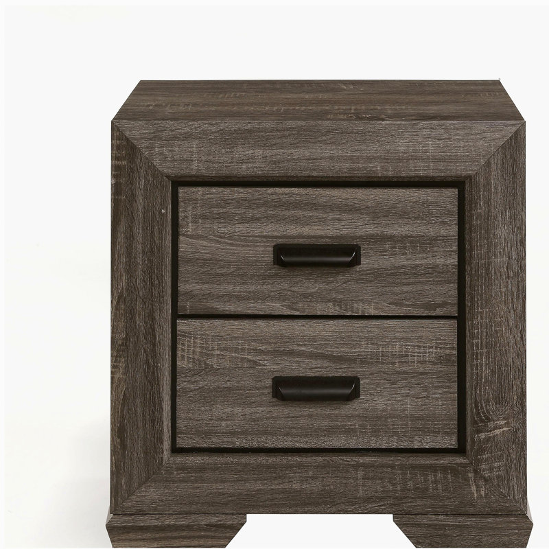Weathered Grey Grain 2-drawer Nightstand
