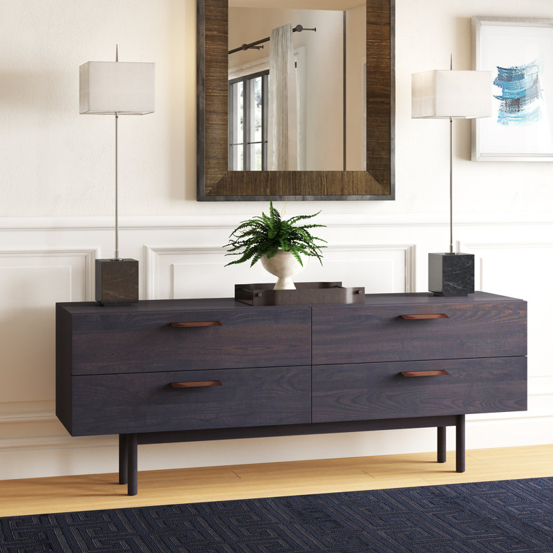 Shale 4 - Drawer Solid Wood Dresser, Walnut
