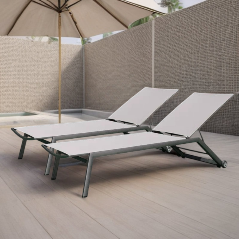 Chaise longue d'extérieur en tissu pour l'extérieur