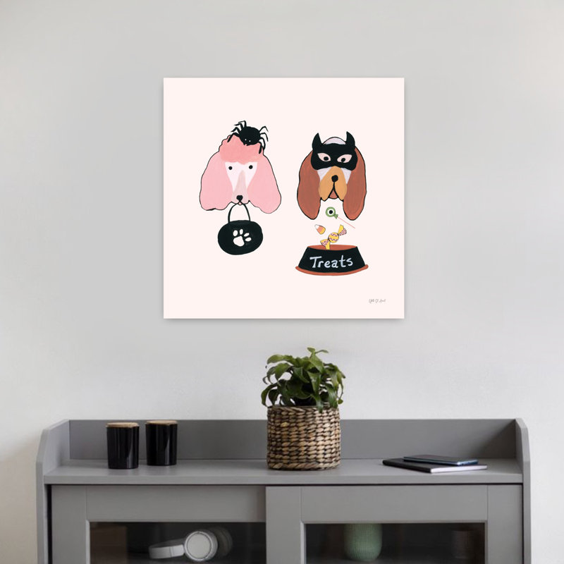 Art contemporain noir avec des animaux, H 18 po x l 18 po