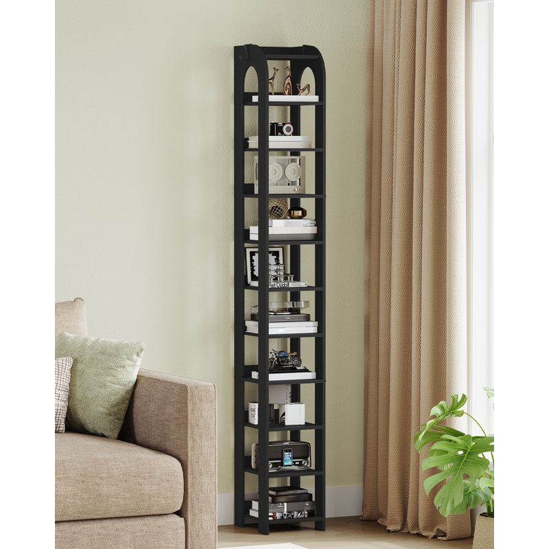 Vertical Shoe Rack, Shoe Shelves for Small Space, Freestanding Closet Wooden Shoes Organizer with Hooks, Adjustable Shoes Tower for Entryway, Living Room, 11 Tier(25W cm) 