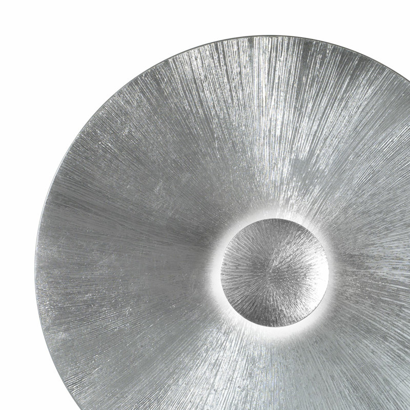 Moon 1-Light Dimmable Flush Mount, 20cm H x 54cm W x 54cm D, Silver