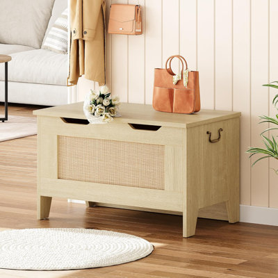 Storage Chest, Toy Chest, Kids Wood Large Toy Box, Storage Bench with Safety Hinge, Farmhouse Storage Trunk for Entryway, Living Room, Bedroom, Playroom