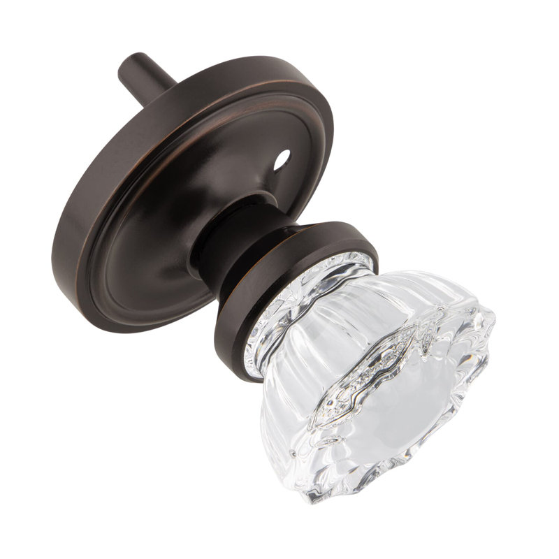 Classic Rosette with Crystal Door Knob, Timeless Bronze, 2-3/4"