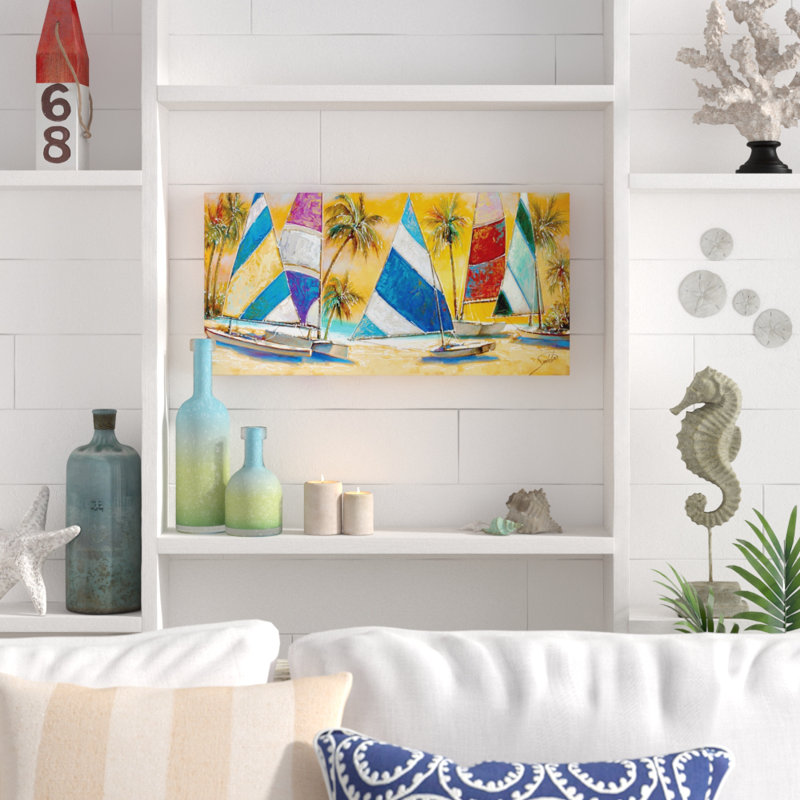 «Grand Bay Sails», reproduction d'art sur toile tendue, H 6 po x l 12 po x P 2 po