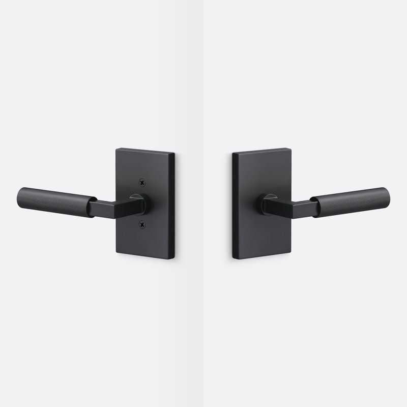 Levanto Passage Rosette, Knurled Grip, Flat Black, Flat Black