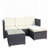 5-Piece PE Rattan Wicker Cushioned Sofa Sets
