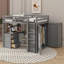 Lit mezzanine polyvalent avec tiroirs de rangement intégrés, bureau de travail spacieux et armoire de style armoire-114355537-114355540