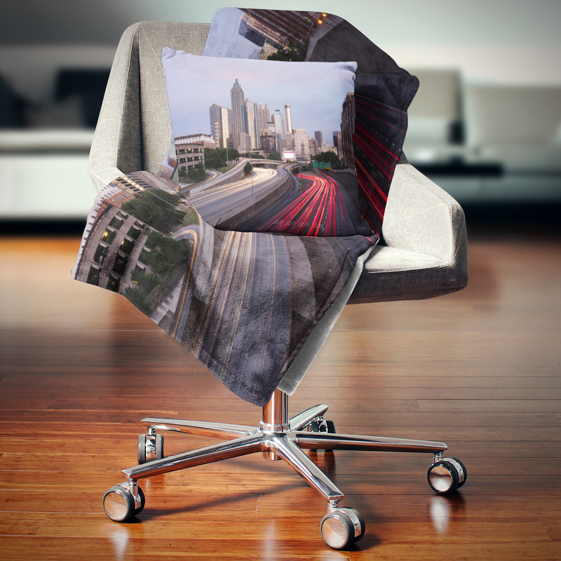 Coussin lombaire d'Atlanta, Géorgie, Carré 18 po x 18 po