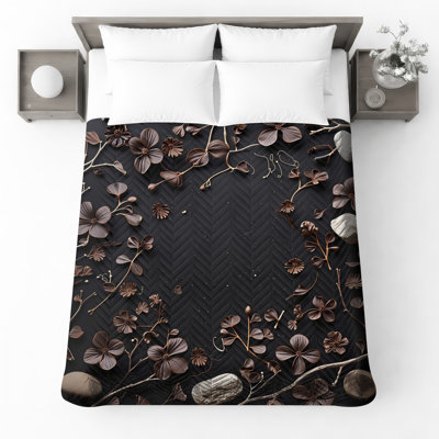  Couvre-lit matelassé à motif floral toutes tailles