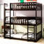 Lit simple superposé en bois d'hévéa simple, détachable, échelles et garde-corps pour chambre à coucher au-dessus d'un lit simple en bois