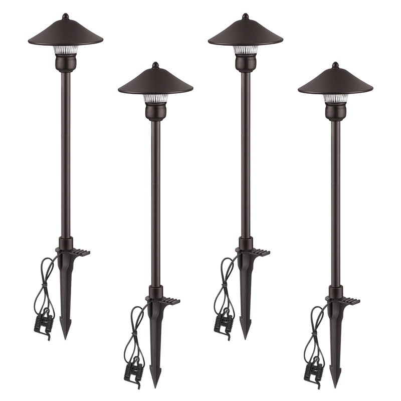 Matte Black Low Voltage Plug-in Integrated Led Aluminum Pathway Lights Pack
