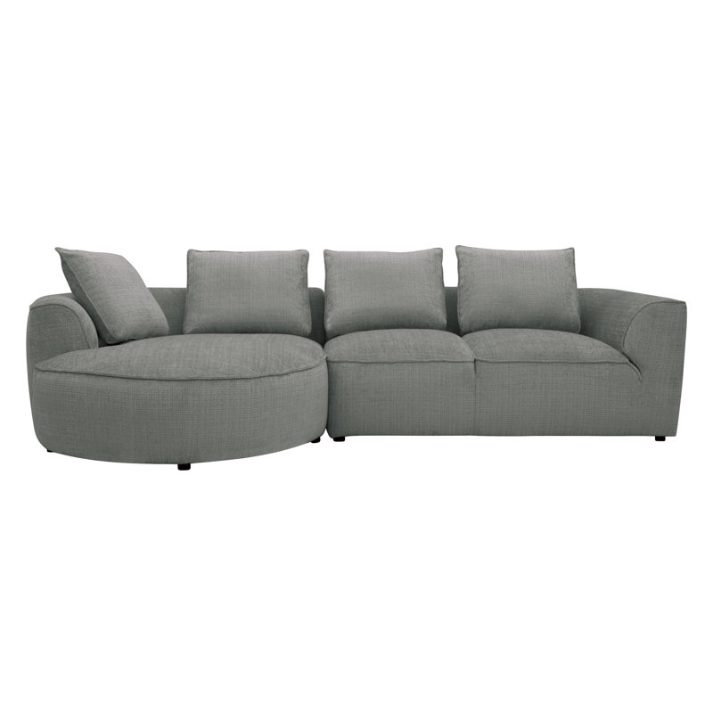 Amado Corner Sofa L Shaped Couch Modern Minimalist Chenille, Grey, Left Hand Facing