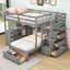 Lit superposé double en bois double avec bureau, tablettes et 8 tiroirs-2039917118
