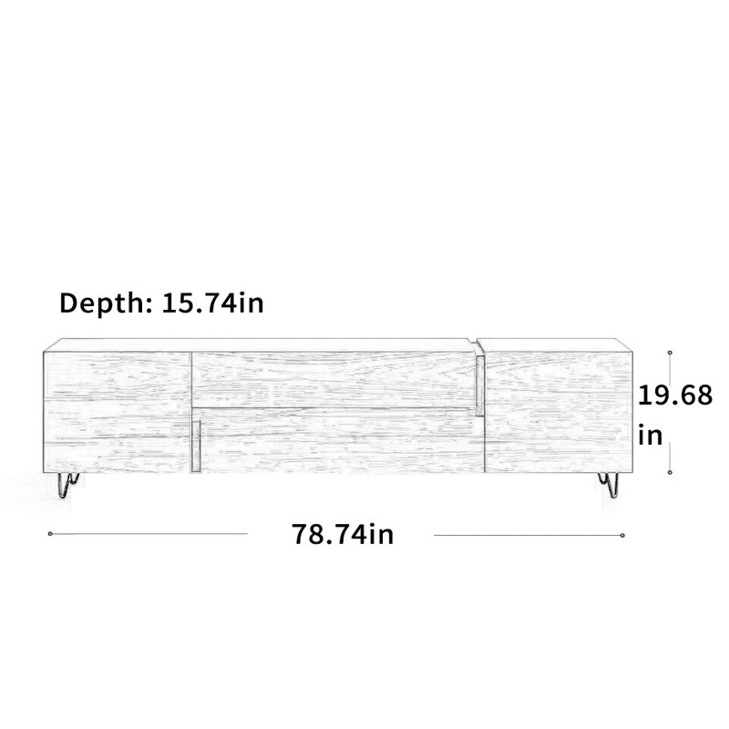 Meuble télé minimaliste, 78.74"