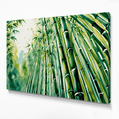 «Hawaiian Growing Bamboo», art mural sur toile verte