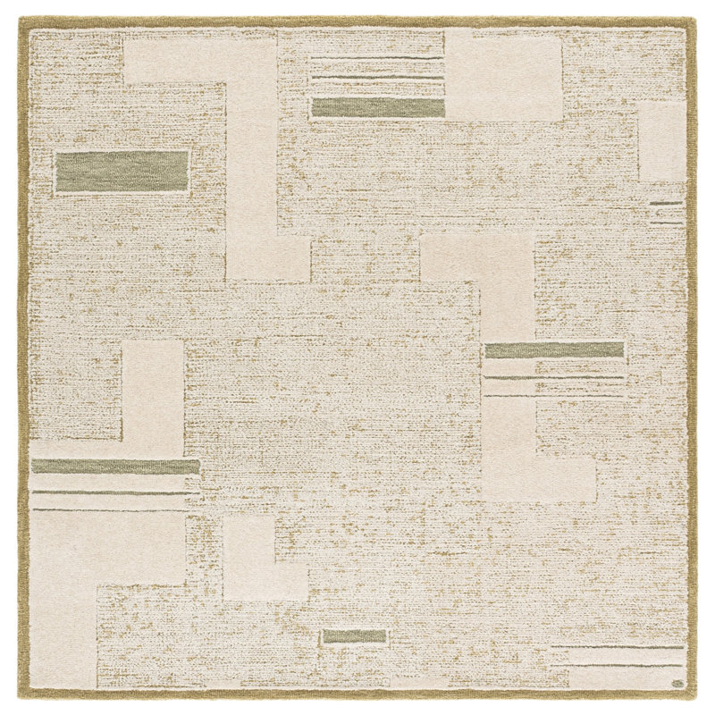 Harvest Hand Tufted Wool; Cotton Geometric Indoor Rug, 4'-0" x 6'-0" Rectangle