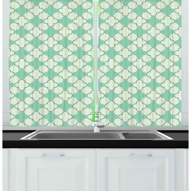 Geometric Pointed Kitchen Curtain