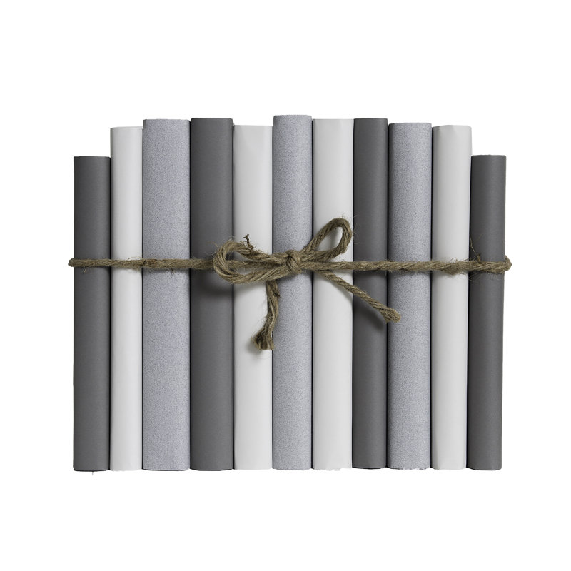 Livres décoratifs - Ensemble de livres sur papier granit - 1 pied de livres gris, Gris foncé