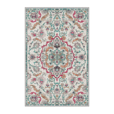 Tapis luxueux, 100% polyester, 23,6 po x 39,4 po | 650 po / m², hauteur de poils de 0,3 po | Antibactérien, envers antidérapant en PVC, lavable à la machine | Impression numérique 3D, parfaite pour le décor du salon et de la chambre à coucher