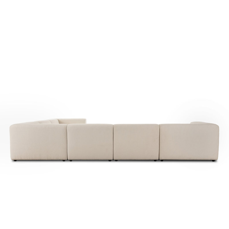 Lawndale 6PC Sectional W/ LAFC-Saxon Charcoal, Left Hand Facing, Fayette Cloud Polyester Blend
