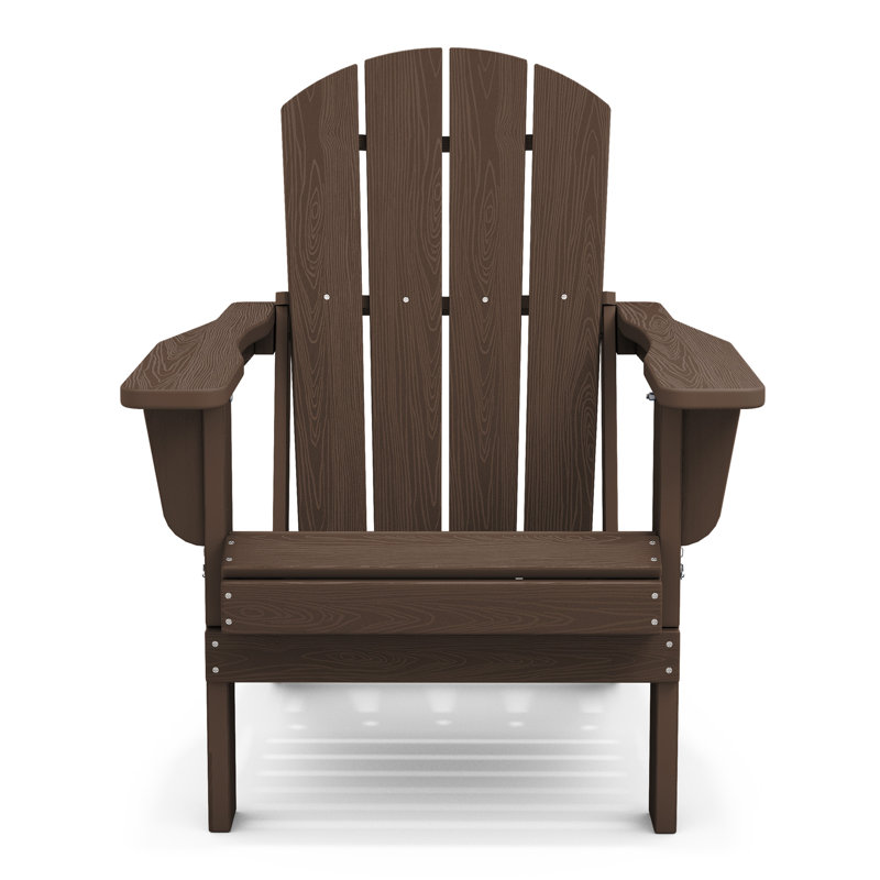 Clitheroe Foldable HDPE Adirondack Chair, Coffee