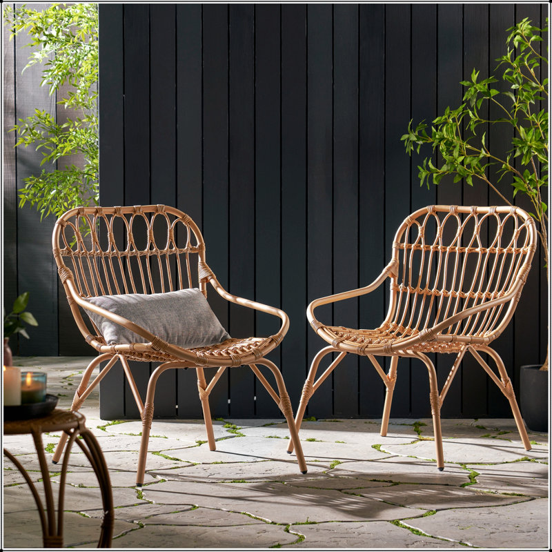 Chaises d'extérieur en osier Boho