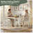 Deral Farmhouse Upholstered Dining Chairs, White-129849086