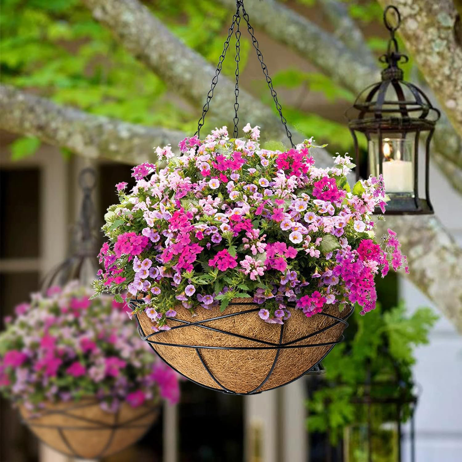 Primrue 4 Pack Hanging Baskets for Plants Outdoor | Wayfair