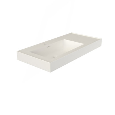 Surface solide blanc mat 39 po Basin