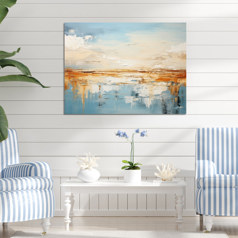 Coastal Beach Sand Whispers II - décoration murale moderne en métal, H 30 po x l 40 po x P 1 po