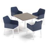Oland & Travira 4 - Person Square 26" Long Powder Coated Alumnum Outdoor Dining Set