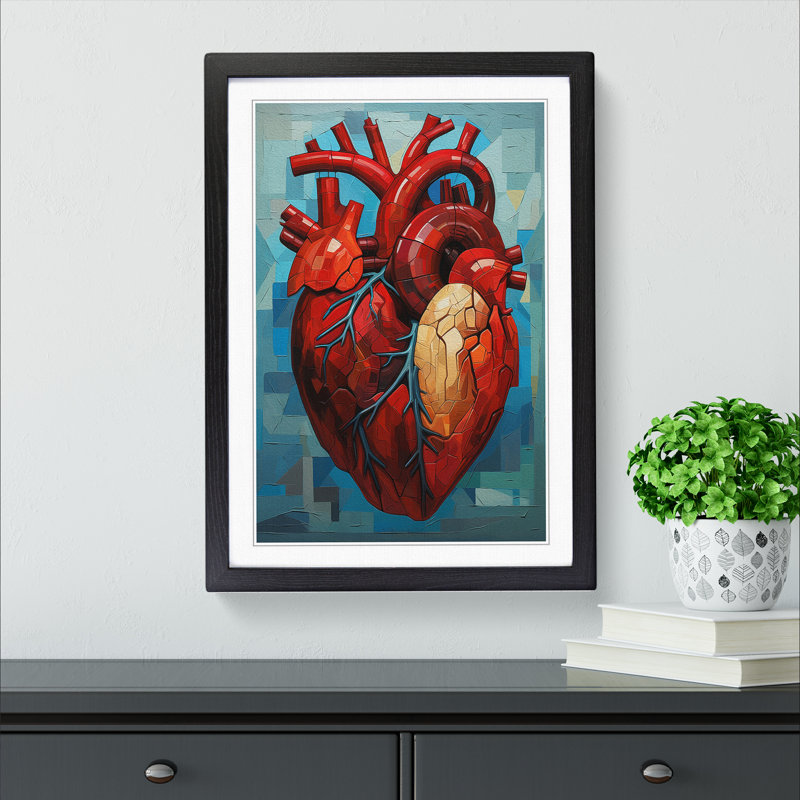 Single Picture Frame Print on Wood, 64cm H x 46cm W, Black Framed