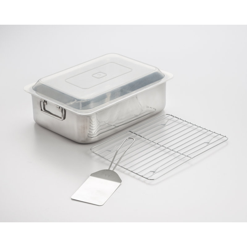 Stainless Steel Deep Dish Roaster with Rack and Cover