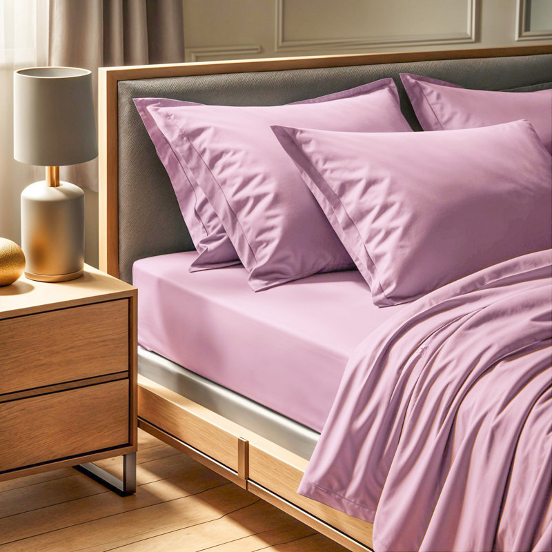 100% Cotton Ranforce Fitted Sheet, Dusty Rose, 55.1 x 78.7 x 11.8 inches | 155 Thread Count, Soft and Breathable | Machine Washable at 86°F | Perfect for Comfortable Sleep and Easy Care
