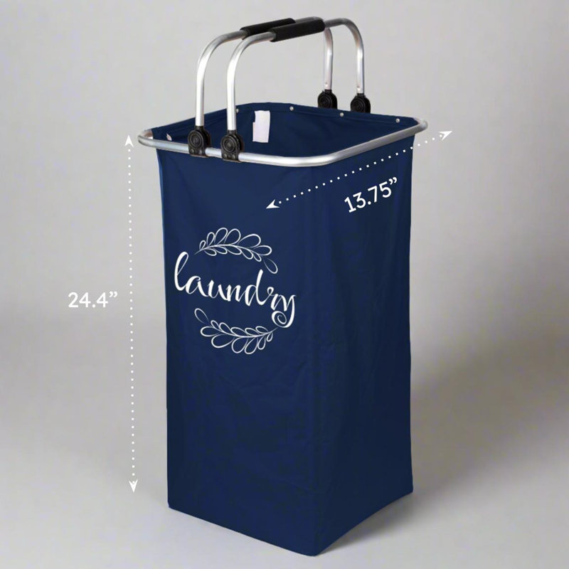 Panier à linge en tissu avec poignées, Bleu