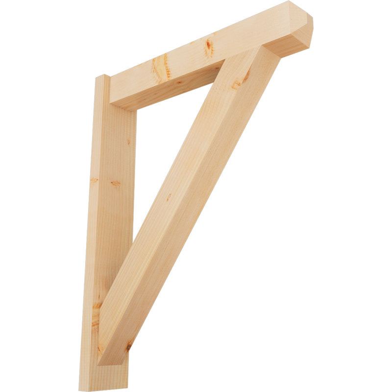 Traditional Craftsman Rustic Wood Outlooker, 5 1/2" W Douglas Fir (Smooth), 28" D x 36" H