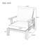 Méridienne d'extérieur en bois 27,6 pouces, structure brun foncé avec coussin beige, siège de loisirs pour patio, jardin et balcon
