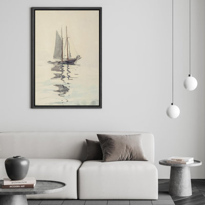 " Sailboat Reflections Watercolor Calming Seascape Illustrations Rustic French Country "