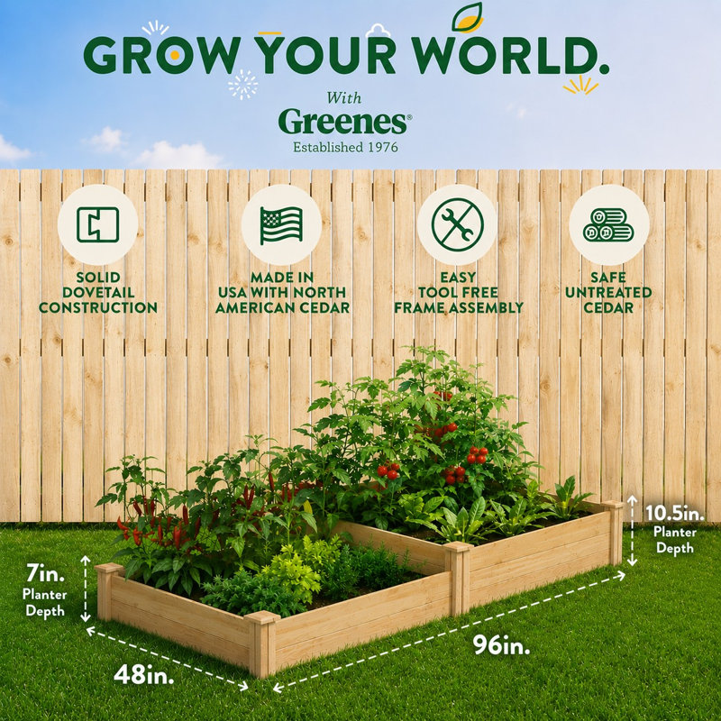 Wood Raised Garden Bed, Cedar