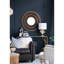 Miroir rond en bois avec cadre en fer doré, 31,5 x 1,2 x 31,5 po, rehausse l'attrait de la décoration intérieure, réflexion claire pour la salle de bain et le vestibule 31,5 x 1,2 x 31,5 po ornement, couleur neutre, ajoute de la beauté au décor-1574755604